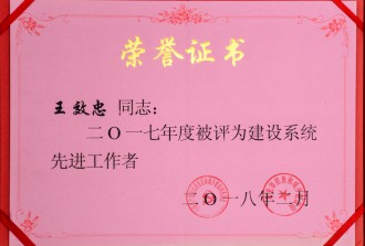 2017年度建设系统**工作者