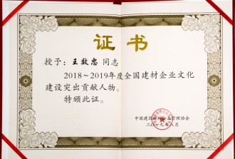 2018~2019年度全国建材企业文化建设突出贡献人物