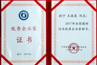 2017年全国建材行业**企业家称号